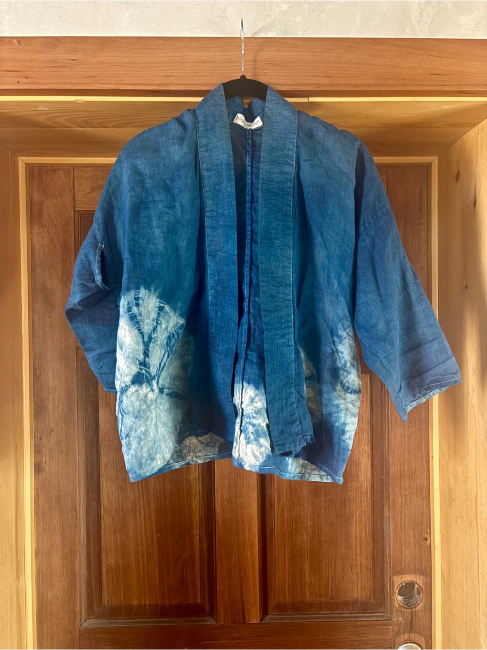 100% LINEN Indigo Shibori Kimono Jacket
